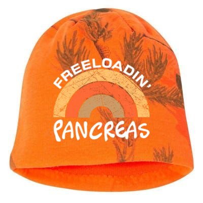 Freeloadin Pancreas Funny Type 1 Diabetes Diabetic Rainbow Gift Kati - Camo Knit Beanie