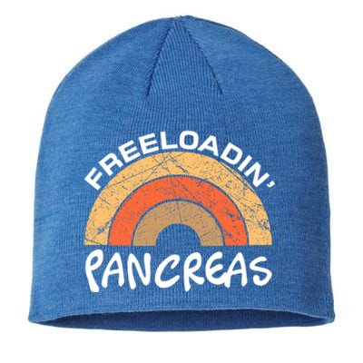 Freeloadin Pancreas Funny Type 1 Diabetes Diabetic Rainbow Gift Sustainable Beanie