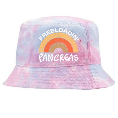 Freeloadin Pancreas Funny Type 1 Diabetes Diabetic Rainbow Gift Tie-Dyed Bucket Hat