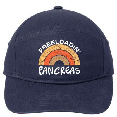 Freeloadin Pancreas Funny Type 1 Diabetes Diabetic Rainbow Gift 7-Panel Snapback Hat