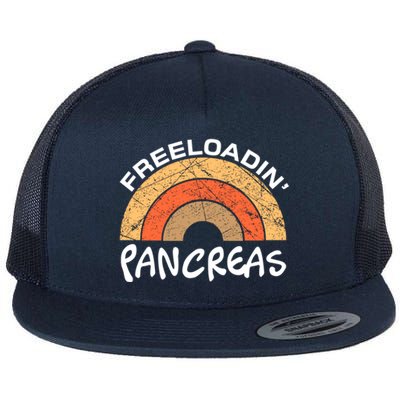 Freeloadin Pancreas Funny Type 1 Diabetes Diabetic Rainbow Gift Flat Bill Trucker Hat