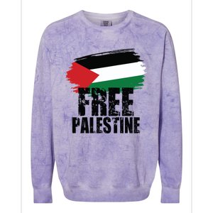 Free Palestine Free Gaza Palestian Voice Meaningful Gift Colorblast Crewneck Sweatshirt