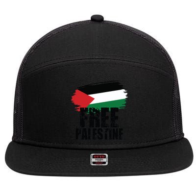 Free Palestine Free Gaza Palestian Voice Meaningful Gift 7 Panel Mesh Trucker Snapback Hat