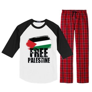 Free Palestine Free Gaza Palestian Voice Meaningful Gift Raglan Sleeve Pajama Set