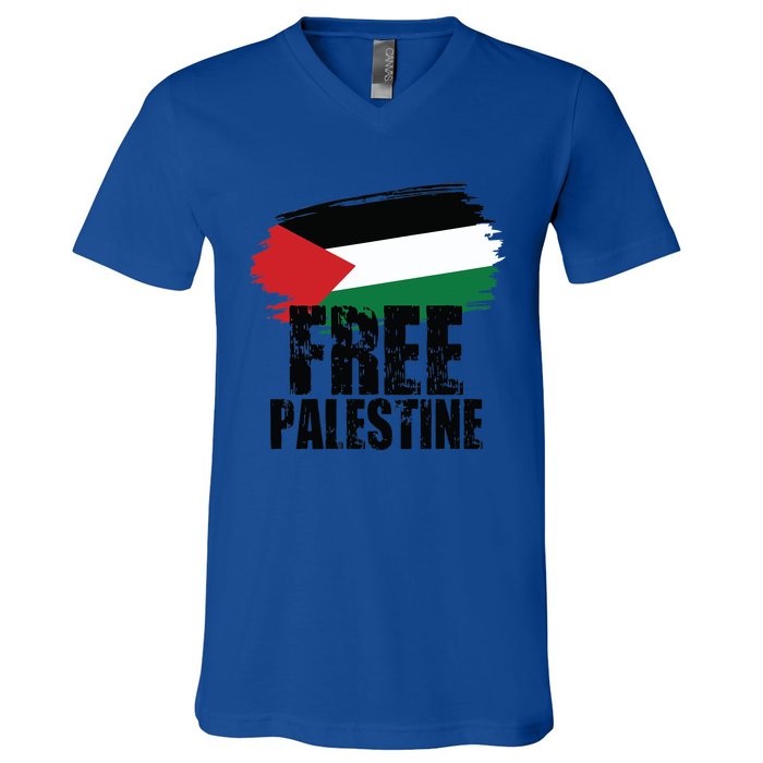 Free Palestine Free Gaza Palestian Voice Meaningful Gift V-Neck T-Shirt