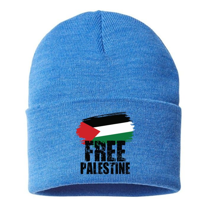 Free Palestine Free Gaza Palestian Voice Meaningful Gift Sustainable Knit Beanie