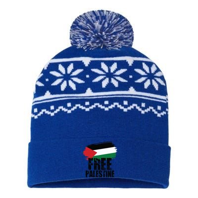 Free Palestine Free Gaza Palestian Voice Meaningful Gift USA-Made Snowflake Beanie