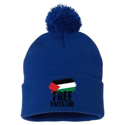 Free Palestine Free Gaza Palestian Voice Meaningful Gift Pom Pom 12in Knit Beanie