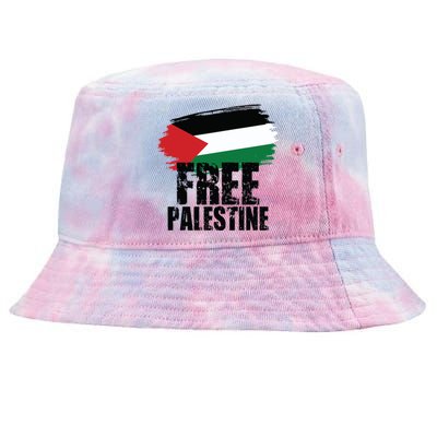 Free Palestine Free Gaza Palestian Voice Meaningful Gift Tie-Dyed Bucket Hat