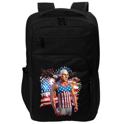 Funny Patriotic Fourth Of July Buff George Washington Impact Tech Backpack