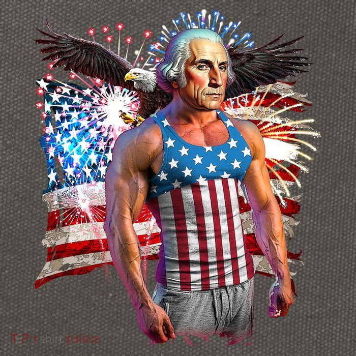 Funny Patriotic Fourth Of July Buff George Washington Cotton Canvas Backpack