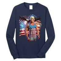 Funny Patriotic Fourth Of July Buff George Washington Long Sleeve Shirt