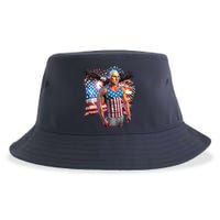 Funny Patriotic Fourth Of July Buff George Washington Sustainable Bucket Hat