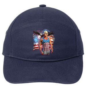 Funny Patriotic Fourth Of July Buff George Washington 7-Panel Snapback Hat