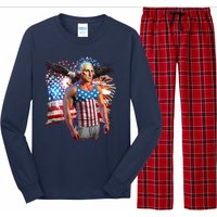 Funny Patriotic Fourth Of July Buff George Washington Long Sleeve Pajama Set