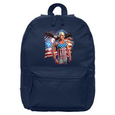 Funny Patriotic Fourth Of July Buff George Washington 16 in Basic Backpack