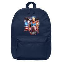 Funny Patriotic Fourth Of July Buff George Washington 16 in Basic Backpack