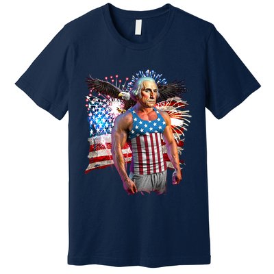 Funny Patriotic Fourth Of July Buff George Washington Premium T-Shirt
