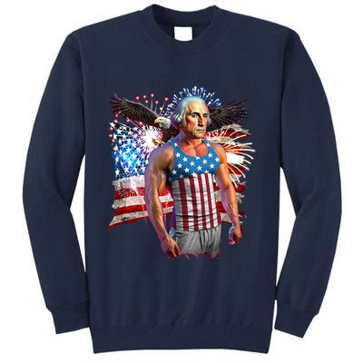 Funny Patriotic Fourth Of July Buff George Washington Tall Sweatshirt