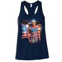 Funny Patriotic Fourth Of July Buff George Washington Women's Racerback Tank