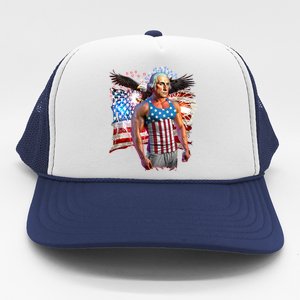 Funny Patriotic Fourth Of July Buff George Washington Trucker Hat