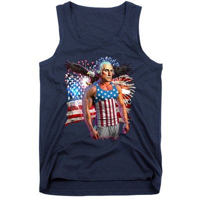 Funny Patriotic Fourth Of July Buff George Washington Tank Top