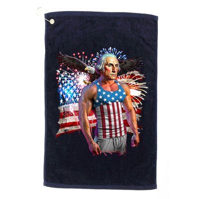 Funny Patriotic Fourth Of July Buff George Washington Golf Towel