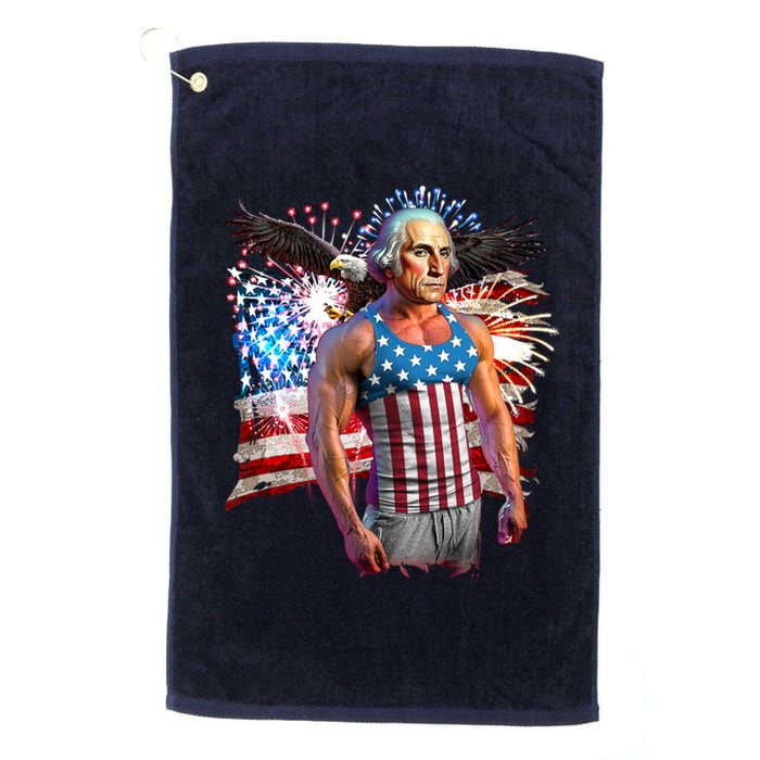 Funny Patriotic Fourth Of July Buff George Washington Platinum Collection Golf Towel