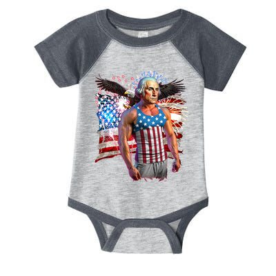 Funny Patriotic Fourth Of July Buff George Washington Infant Baby Jersey Bodysuit