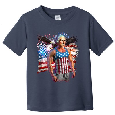 Funny Patriotic Fourth Of July Buff George Washington Toddler T-Shirt