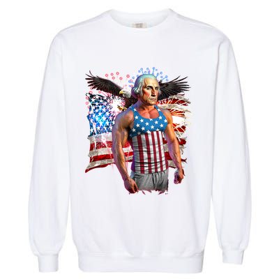 Funny Patriotic Fourth Of July Buff George Washington Garment-Dyed Sweatshirt