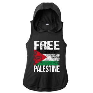 Free Palestine Flag Save Gaza Strip Palestinian Ladies PosiCharge Tri-Blend Wicking Draft Hoodie Tank