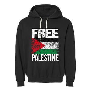 Free Palestine Flag Save Gaza Strip Palestinian Garment-Dyed Fleece Hoodie