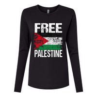 Free Palestine Flag Save Gaza Strip Palestinian Womens Cotton Relaxed Long Sleeve T-Shirt