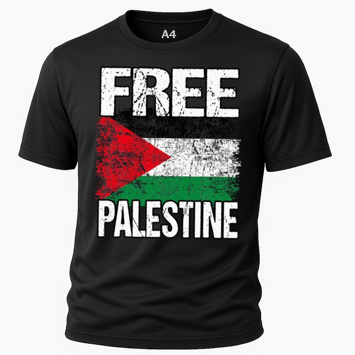 Free Palestine Flag Save Gaza Strip Palestinian Cooling Performance Crew T-Shirt
