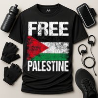 Free Palestine Flag Save Gaza Strip Palestinian Cooling Performance Crew T-Shirt