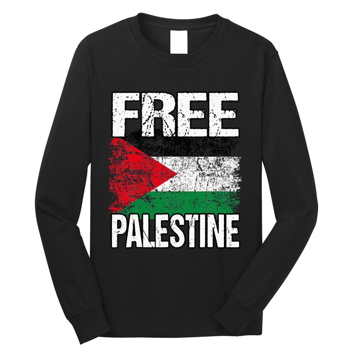 Free Palestine Flag Save Gaza Strip Palestinian Long Sleeve Shirt