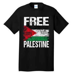 Free Palestine Flag Save Gaza Strip Palestinian Tall T-Shirt