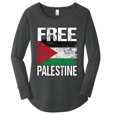 Free Palestine Flag Save Gaza Strip Palestinian Women's Perfect Tri Tunic Long Sleeve Shirt