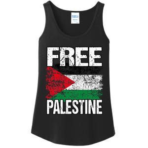 Free Palestine Flag Save Gaza Strip Palestinian Ladies Essential Tank