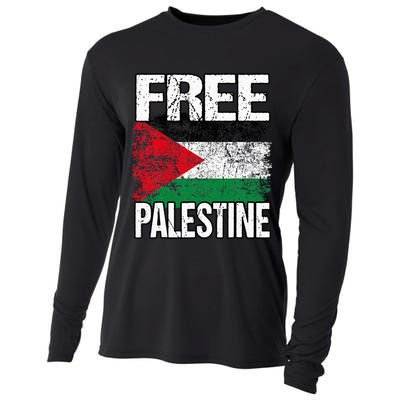 Free Palestine Flag Save Gaza Strip Palestinian Cooling Performance Long Sleeve Crew
