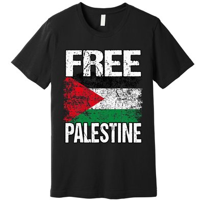 Free Palestine Flag Save Gaza Strip Palestinian Premium T-Shirt