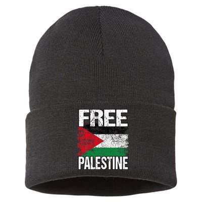 Free Palestine Flag Save Gaza Strip Palestinian Sustainable Knit Beanie