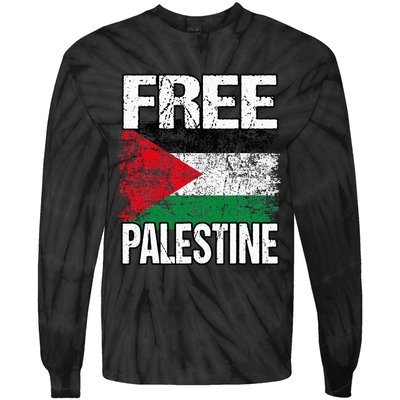 Free Palestine Flag Save Gaza Strip Palestinian Tie-Dye Long Sleeve Shirt