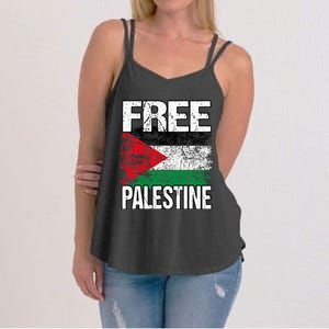 Free Palestine Flag Save Gaza Strip Palestinian Women's Strappy Tank