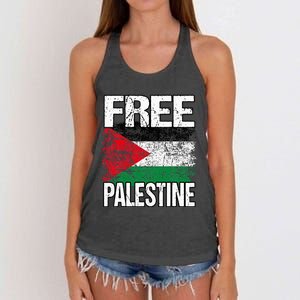 Free Palestine Flag Save Gaza Strip Palestinian Women's Knotted Racerback Tank