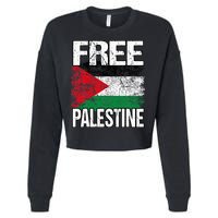 Free Palestine Flag Save Gaza Strip Palestinian Cropped Pullover Crew
