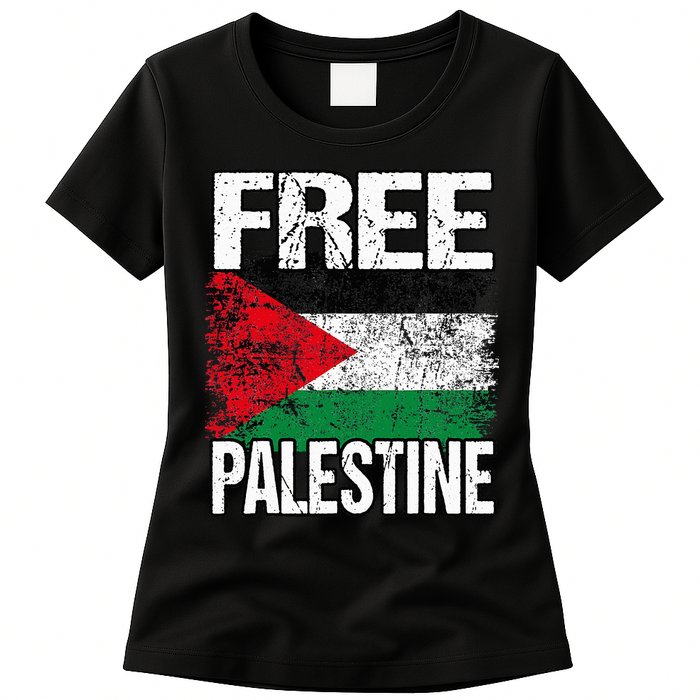 Free Palestine Flag Save Gaza Strip Palestinian Womens T-Shirt