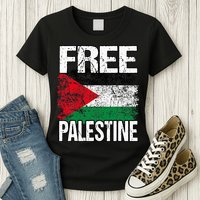 Free Palestine Flag Save Gaza Strip Palestinian Womens T-Shirt