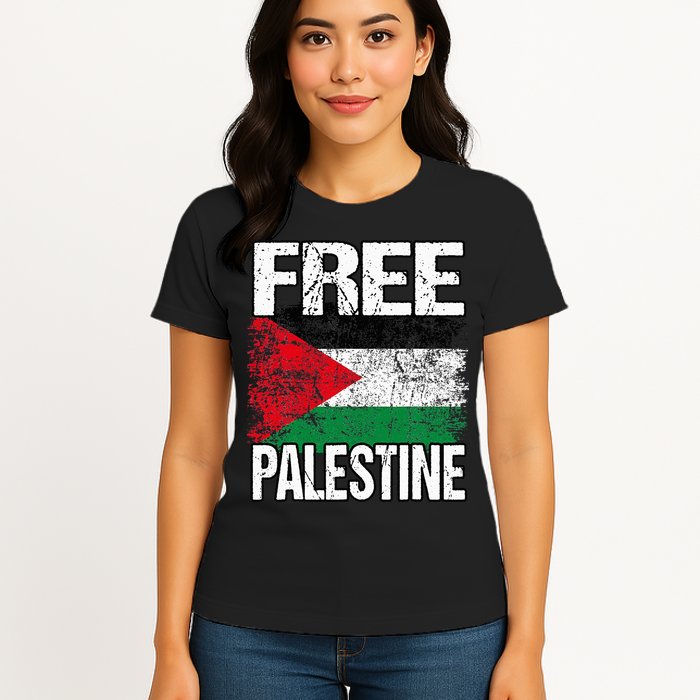 Free Palestine Flag Save Gaza Strip Palestinian Womens T-Shirt